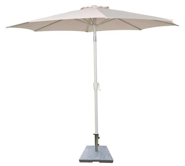 Parasol Ø300 cm sandgrå m/krank og tilt - Sunlife